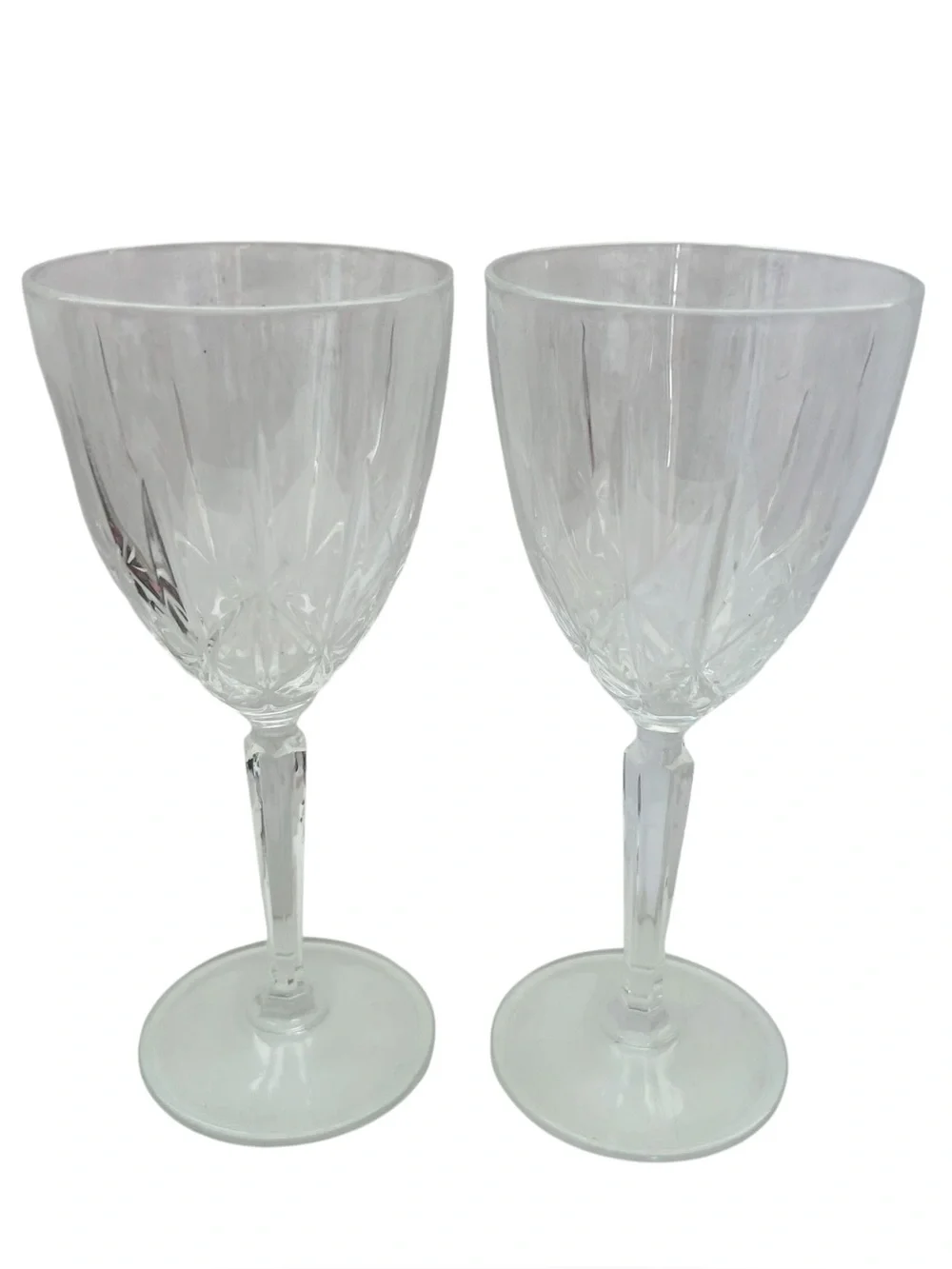 Waterford Crystal Marquis Sparkle Water Goblets Elegant Clear Etch Cut Set of 2